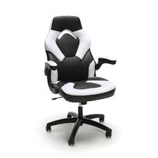 essentials collection racing style bonded leather gaming chair in white ess 3085 wht ofm ess 3085 wht gaming chair ofm heavy duty chairs