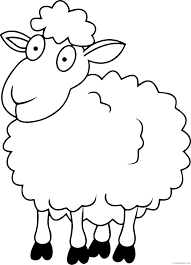 Female sheep are called ewes, and the male sheep is called ram. Sheep Outline Coloring Pages And White Shepherd With Sheep Printable Coloring4free Coloring4free Com