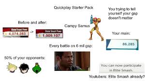 So for example, if the player. Quickplay Not Elite Smash Starter Pack Smashbrosultimate