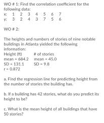 Maybe you would like to learn more about one of these? Solved Wo 1 Find The Correlation Coefficient For The F Chegg Com