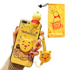 For iphone 11 12 pro max xs xr 8 7+ se2 shockproof bumper clear phone case cover. Yellow Eating Honey Winnie Iphone 8 Plus Case Iphone 7 Plus Cartoon Case For Kids Girls