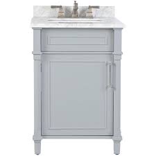 Inspect the bathroom home depot bathroom vanities. Home Decorators Collection Aberdeen 24 In W X 20 In D Bath Vanity In Dove Grey With Carrara Marble Top With White Sink 8103200270 The Home Depot