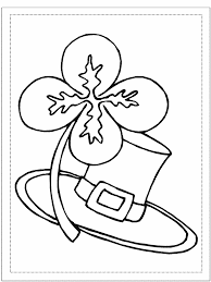 Lucky Four Leaf Clover Not A Shamrock And Hat Coloring Page St Patricks Coloring Sheets Printable Coloring Pages Coloring Pages