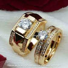 2 20 Ct Trio Couple Engagement Diamond Wedding Ring Set 14k Yellow Gold Finish Ebay Mens Gold Rings Engagement Rings Couple Steel Wedding Ring