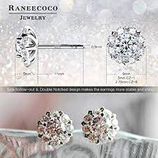 Sourcing guide for white gold plated: Buy 18k White Gold Plated Halo Cluster Cubic Zirconia Stud Earrings For Women Mom And Girls Sterling Silver Cz Jewelry Set Online In Indonesia B086142xtq