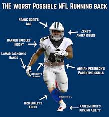 Give me a hand and i'll stand. The Worst Possible Nfl Running Back Frank Gore S Age Zeke S Anger Issues Darren Sproles Height Lamar Jackson S Hands Adrian Peterson S Lacy S Parenting Skills Stomach Memesofnfl Kareem Hunt S Knees Kicking Ability