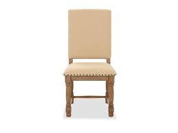 Transitional Nailhead Trim Side Chair In Beige Mathis Brothers Furniture In 2020 Side Chairs Chair Dining Chairs
