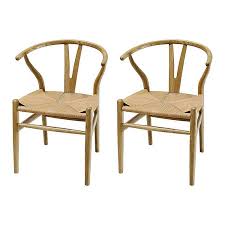 Natural Woven Rope Seat Dining Chairs Set Of 2 Kirklands
