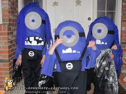 Costume ideas for assembling a purple minion a.k.a the evil minion using ordinary clothing items with a few special extra items. Evil Minions Diy Group Halloween Costumes For Kids Entertainmentmesh