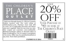 Children Place Outlet Free Printable Coupons Childrens Place Coupons Printable Coupons