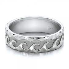 Custom Men S Hammered Wave Wedding Band 100698 Seattle Bellevue Joseph Jewelry Wave Wedding Band Mens Wedding Rings Metal Wedding Bands