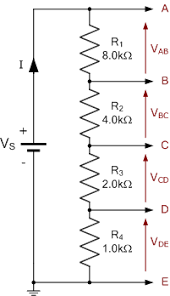 A potential divider splits the potential difference of a power source between two components. Voltage Divider And Voltage Division