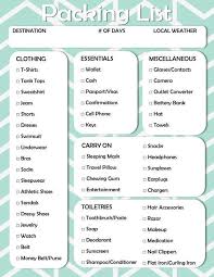 Gratuit Imprimable Vacances D Emballage Liste De Controle In 2020 Vacation Packing Checklist Travel Packing Checklist Packing List For Vacation