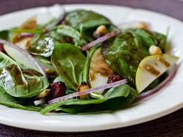 Baby Spinach Salad With Pears Red Onions Cranberries And Toasted Hazelnuts Recipe Recipe Baby Spinach Salads Spinach Spinach Recipes Healthy