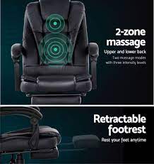 artiss electric massage office chairs recliner computer gaming seat footrest black massage office chair foot rest office gaming chair