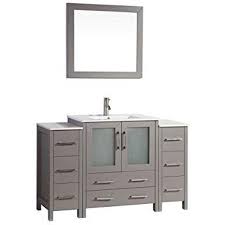Vanity Art 54 Single Sink Bathroom Vanity Combo Set Modern Bathroom Storage Solid Wood Ceramic Top Under Sink Cabinet With Mirror Walmart Com In 2020 Single Sink Bathroom Vanity Bathroom