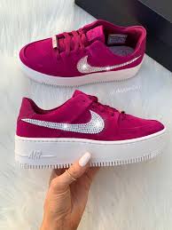 Swarovski Nike Air Force 1 Sage Low Blinged Out With Swarovski Etsy Nike Swarovski Nike Bling Nike Shoes