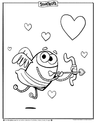 Valentine S Day Coloring Sheet Storybots Cupid Valentines Day Coloring Valentine Coloring Pages Valentine Coloring