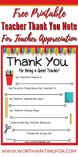 Maybe you would like to learn more about one of these? Free Printable Teacher Thank You Note Perfect For Teacher Appreciation
