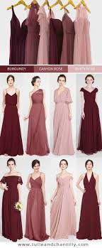 Burgundy Canyon Rose Dusty Rose Wedding Color Inspiration With Bridesmaid Dres In 2020 Dusty Rose Bridesmaid Dresses Rose Bridesmaid Dresses Bridesmaid Dress Colors