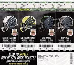 Details About 2014 Oregon Ducks Full Unused College Football Season Ticket Stub Strip Sheet