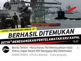 Karena kebetulan kapal selamnya kan udah diem, tidak ada suara. Znjvzyjoiies3m