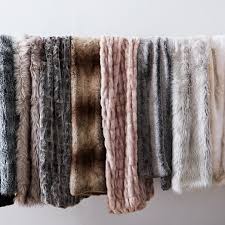 Brielle faux fur throw in dark brown. Faux Fur Throws