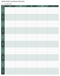 15 Free Weekly Calendar Templates Smartsheet Pertaining To Blank Scheme Of Work Templat In 2020 Excel Calendar Template Free Weekly Calendar Weekly Calendar Template