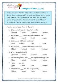 Irregular Verbs Worksheet Verb Worksheets Irregular Verbs Simple Past Tense Worksheet