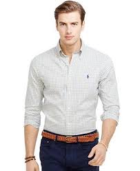 Polo Ralph Lauren Slim Fit Checked Oxford Shirt Casual Button Down Shirts Men Macy S Smart Casual Menswear Ralph Lauren Mens Shirts Ralph Lauren Menswear