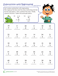 Review Subtraction With Regrouping Worksheet Education Com Regrouping Subtraction Subtraction Worksheets Subtraction With Regrouping Worksheets