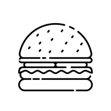 Burger Vector Illustration With Simple Black Line Design Burger Icon Fast Food Icon Food Icons Line Icons Black Icons Png And Vector With Transparent Backgro Burger Vector Burger Icon Food Icons
