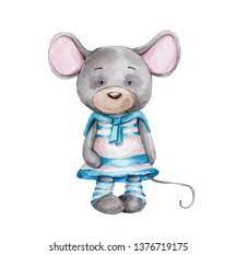 Watercolor Hand Draw Illustration Girl Mouse Stock Illustration 1376719175  | Shutterstock