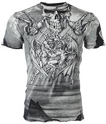 Affliction Mens T Shirt Puppet Master Tattoo Fight Biker Gym