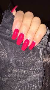 Red Coffin Nails Red Acrylic Nails Red Nails Pink Acrylic Nails