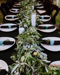 Black velvet table runner, black table runner, christmas table runner. Gallery Greenery Wedding Table Runner Deer Pearl Flowers