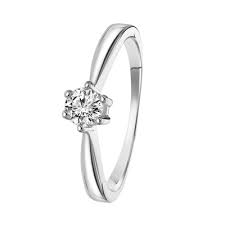 Witgouden Solitair Ring Met Diamant 0 40ct Lucardi Nl