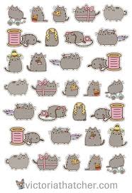 Pusheen Cat Cricut Ready Printable Pegatinas Imprimibles Cumpleanos Pusheen Pegatinas Kawaii