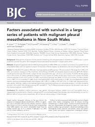 Check spelling or type a new query. Pdf Factors Associated With Survival In A Large Series Of Patients With Malignant Pleural Mesothelioma In New South Wales