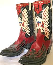 Black And White Cowboy Boots Womens Vintage Jesses Womens Cowboy Boots U S Eagles Red White Blue Black Sz 8 5 Or 9 N Cowboy Boots Women Boots Custom Cowboy Boots