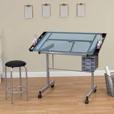 Check spelling or type a new query. Vision 2 Piece Craft Center With Drawing Table And Stool In Silver Blue Glass Item 10055 Studio Designs