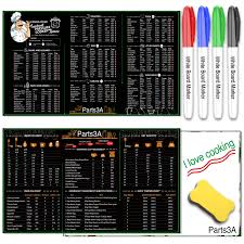 parts 3a magnet cheat sheet magnetic cheat sheet magnet and social chef magnetic kitchen conversion chart 8pcs