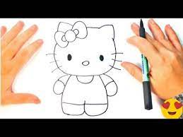 تعليم الرسم كيفية رسم هيلو كيتي بالخطوات رسم سهل طريقة رسم فتاة سهلة رسومات سهلة وجميلة youtube kitty drawing hello kitty drawing easy drawings