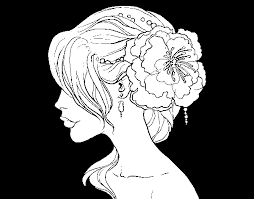 Children activities, more than 2000 coloring pages Flower Wedding Hairstyle Coloring Page Coloringcrew Com