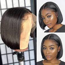 All of our human hair wigs are made of 100% real human hair for the most natural look and quality. Amazon Com Short Bob Wig Human Hair 13x4x1 Deep Middle Part Lace Wig For Women Brazilian Glueless Straight Real Virgin Lace Wigs 8inch Natural Black Beauty Personal Care