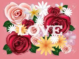 Love beautiful rose flowers images. Illustration Vector Realistic Of Beautiful Rose Flowers Background With Love Text Graphic Design Concept Of Flower Wallpaper Spring Season Concept Royalty Free Cliparts Vectors And Stock Illustration Image 92710710