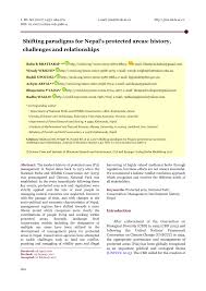 Pdf Shifting Paradigms For Nepal S Protected Areas History Challenges And Relationships