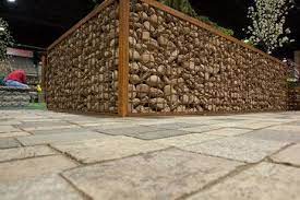 Gabion Planter With Granite Pavers Gabion Wall Modern Landscaping Gabion Wall Design