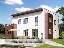 Modernes Pultdachhaus Mit Erker Balkon Putz Fassade Weiss Mit Fassadenplatten Garten Terrasse Mit Teich Fertighaus Bauen I Haus Style At Home Living Haus