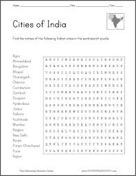 Cities Of India Word Search Puzzle Student Handouts Word Puzzles For Kids Word Search Puzzle Social Studies Worksheets
